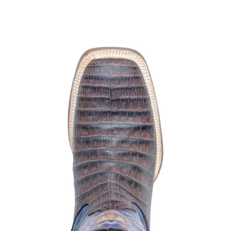 TANNER MARK MEN'S Caiman Belly Brown Western Boots With Hybrid Sole