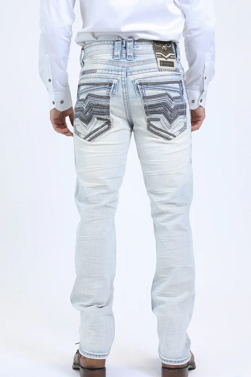 Holt Men's Light Blue Slim Boot Cut Jeans