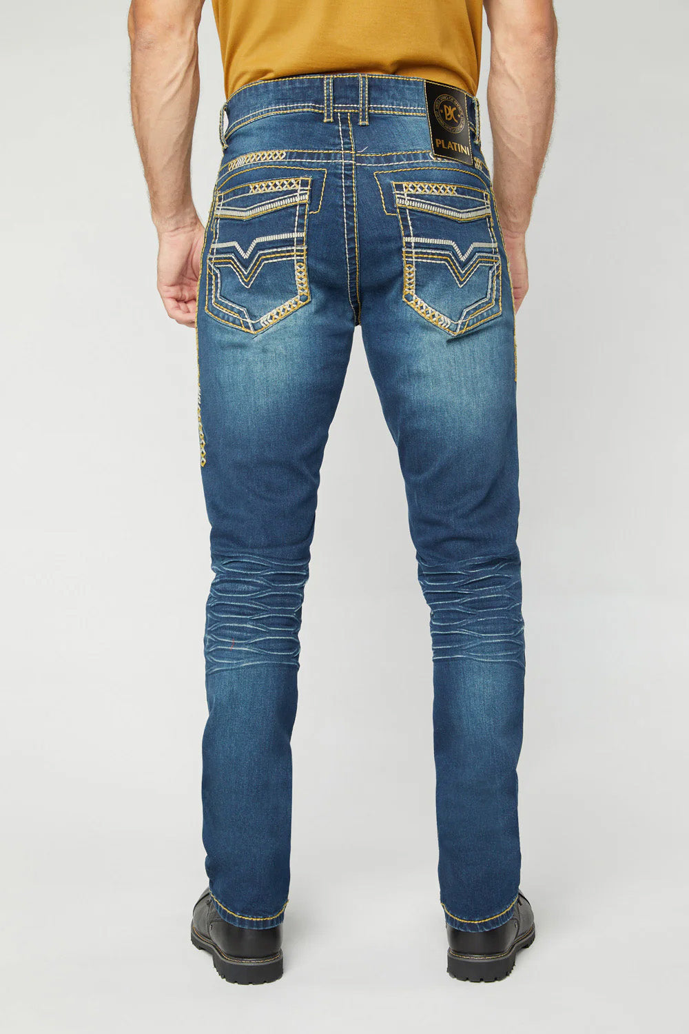 Holt Men's Dark Blue Slim Boot Cut Jeans