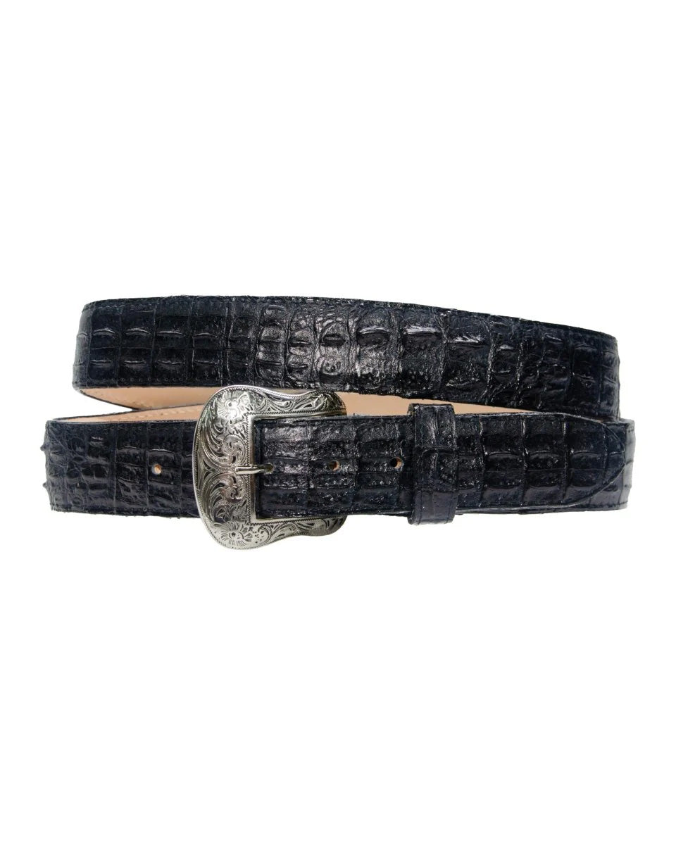 TANNER MARK BELT Black Caiman Print