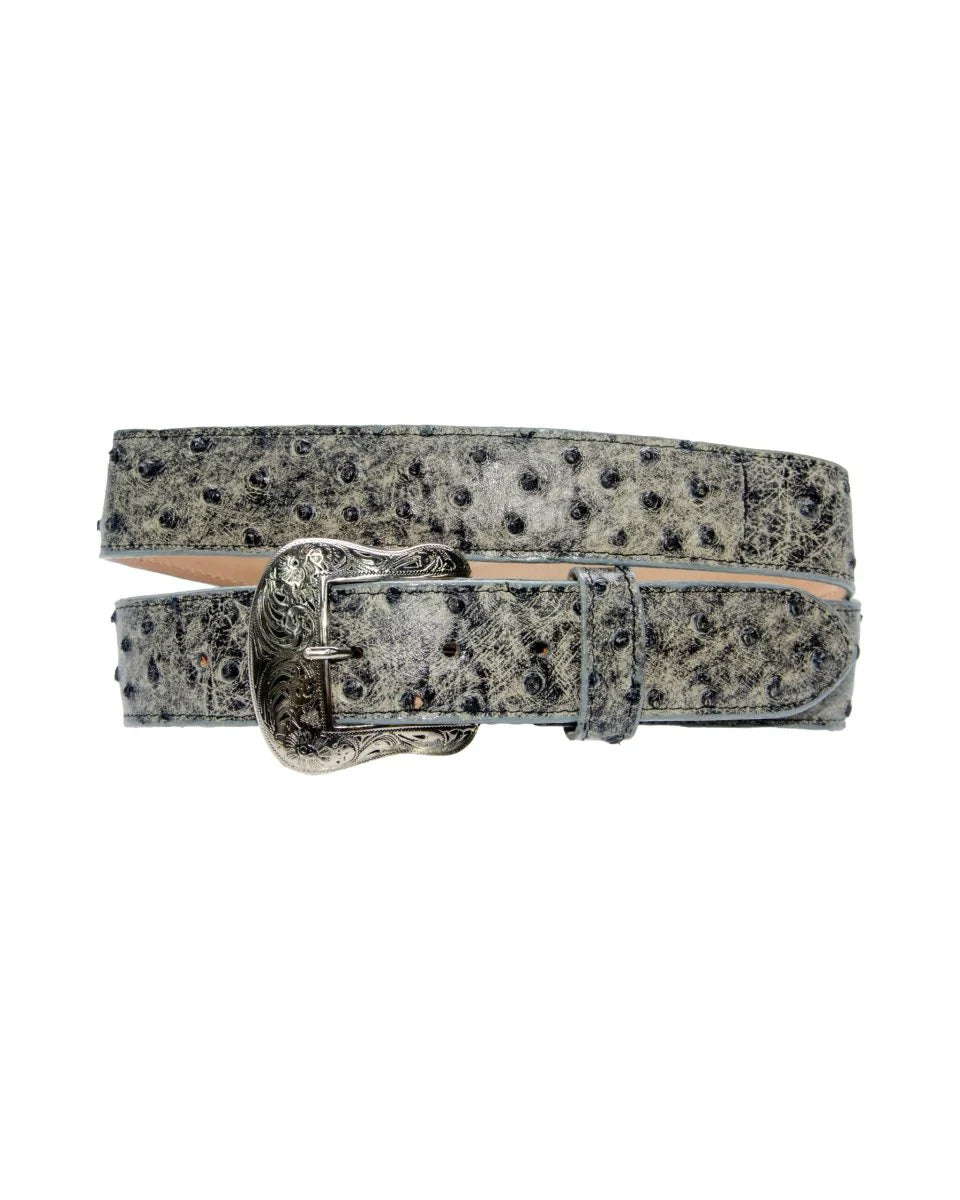 TANNER MARK BELT Rustic Black Ostrich Print