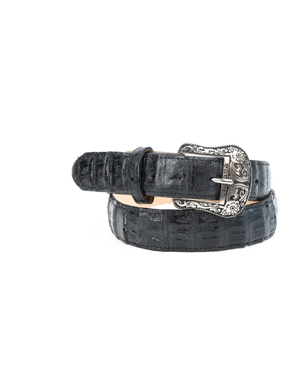 TANNER MARK EXOTIC BELT Caiman Black Luxury Belt