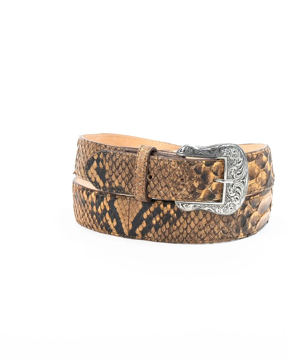 TANNER MARK EXOTIC BELT Python Antique Pull Up Luxury Belt