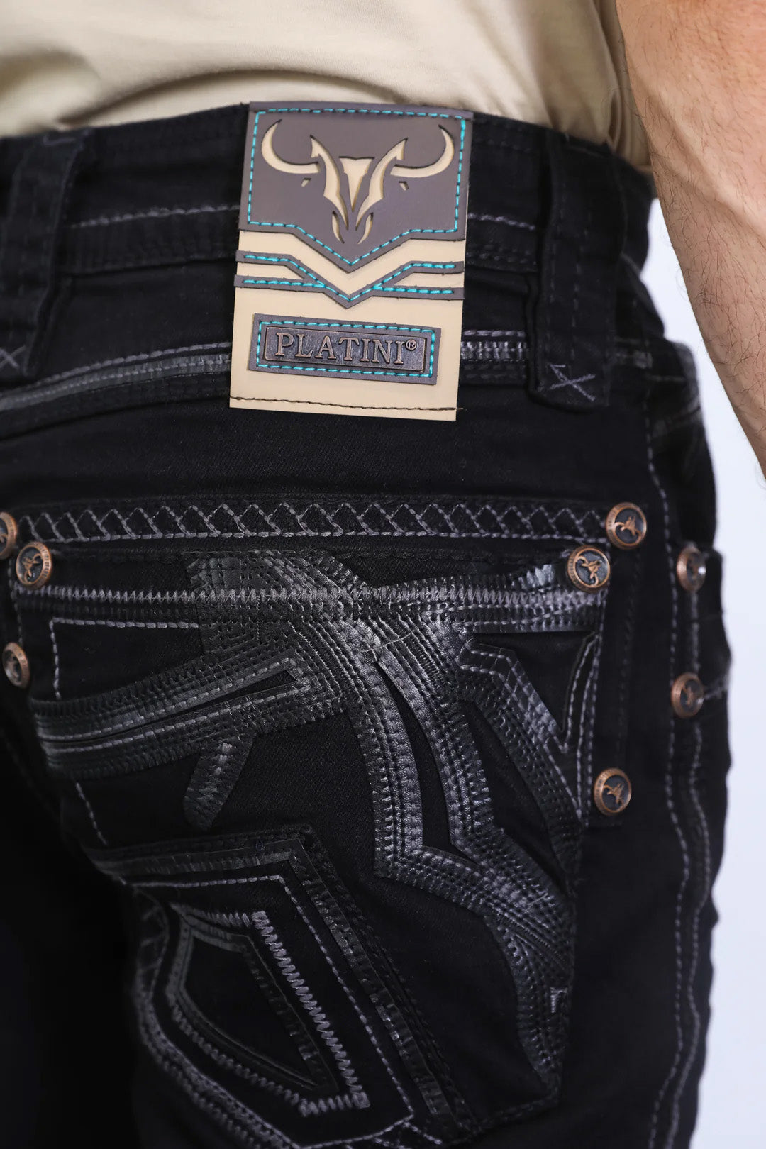 Holt Men's Black Slim Boot Cut Jeans