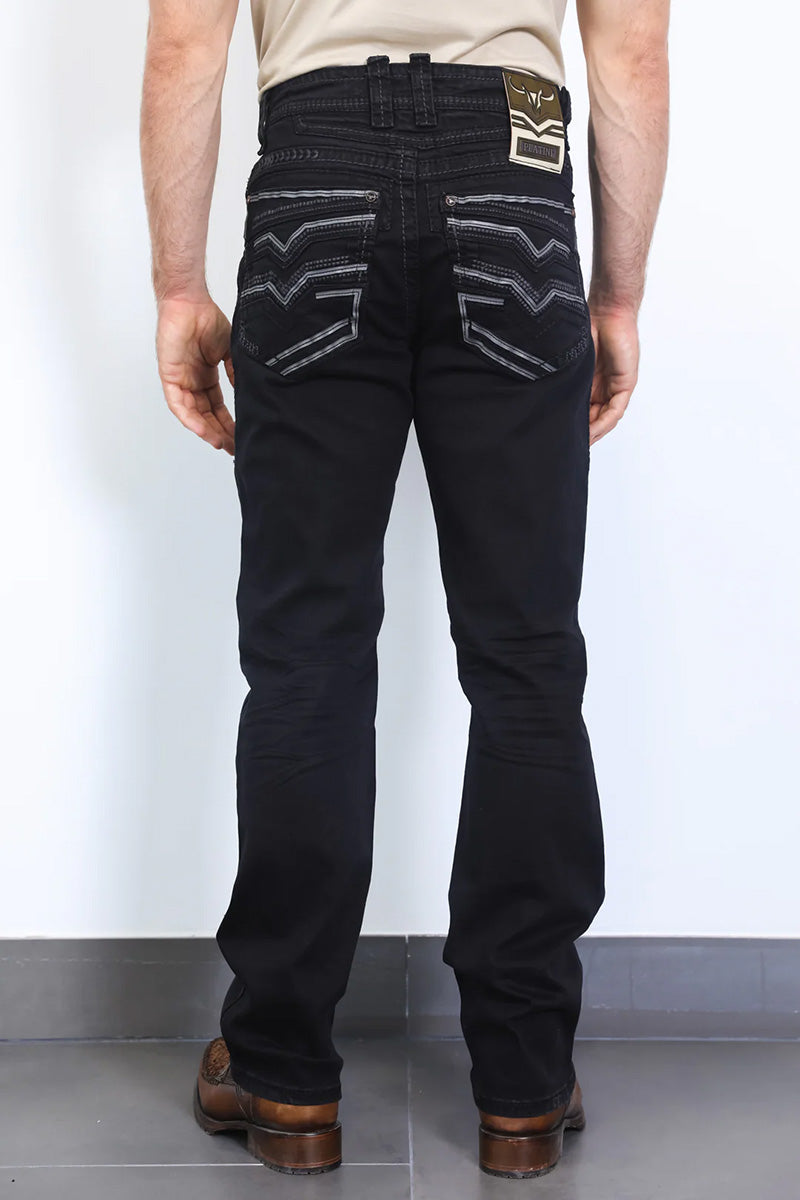 Holt Men's Black Slim Boot Cut Jeans