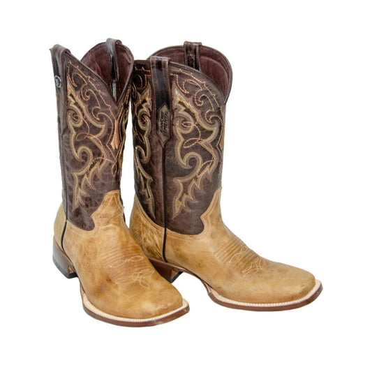 RANCHO SENTIMENTAL MEN’S Olden Tan Western Boots With Brown Top