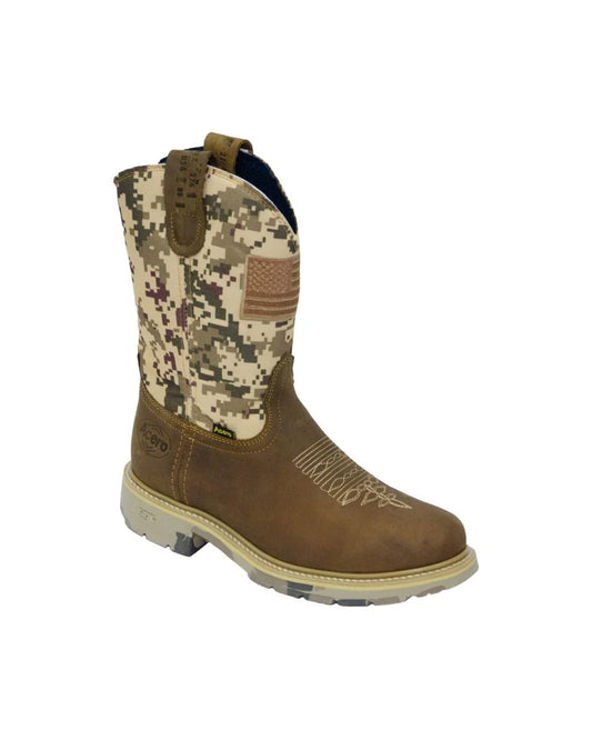 ACERO WORK BOOTS Crazy Cappuccino Whit Sand Camo Top Camo-Bicolor Sole