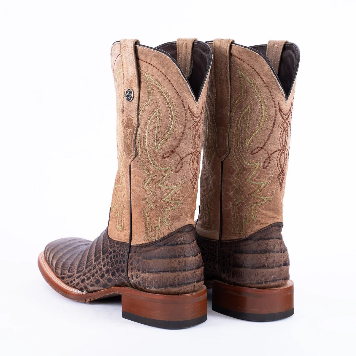 TANNER MARK MEN'S Print Caiman Belly MD Nicotine Cowboy Boots Rubber Sole (Copy)