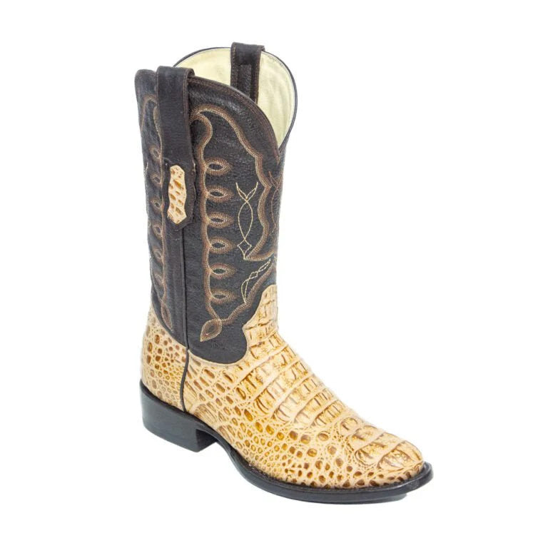 REPARO TX Men’s Caiman Hornback Print Orix Western Boots With Brown Top