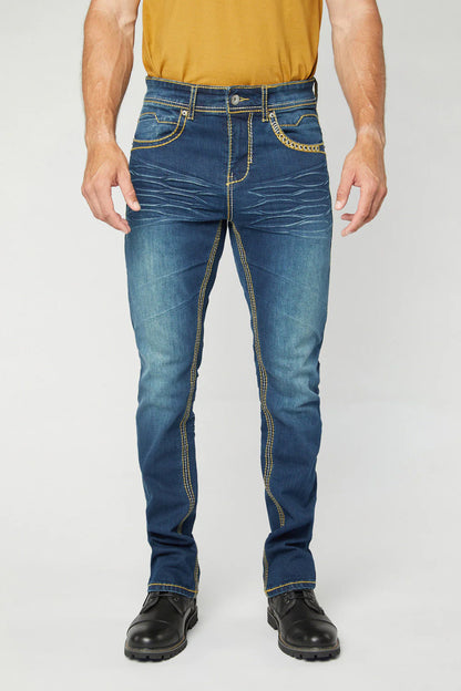 Holt Men's Dark Blue Slim Boot Cut Jeans