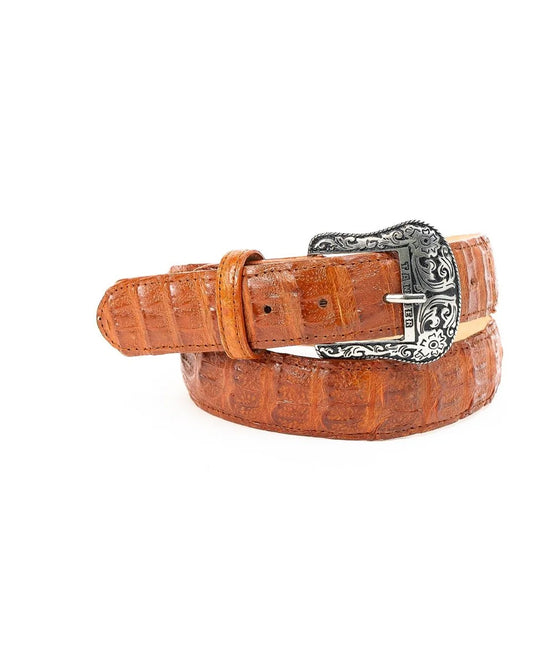 TANNER MARK EXOTIC BELT Caiman Cognac Luxury Belt