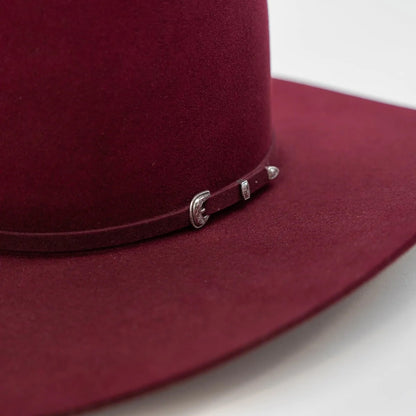 RODEO KING Merlot 7X Open Crown 4.5" Brim Felt Cowboy Hat