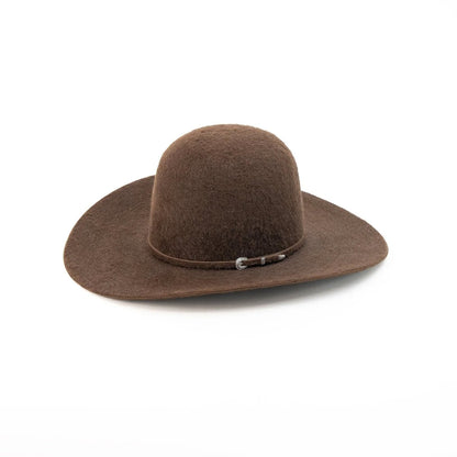 RODEO KING Chocolate 10X Open Crown 4.5" Brim Felt Cowboy Hat