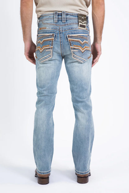 Holt Men's Light Blue Slim Boot Cut Jeans