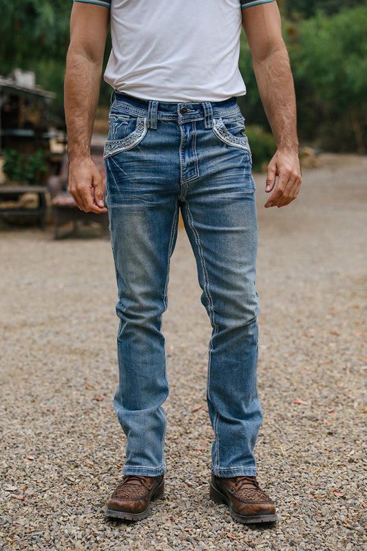 Holt Men's Indigo Slim Boot Cut Jeans