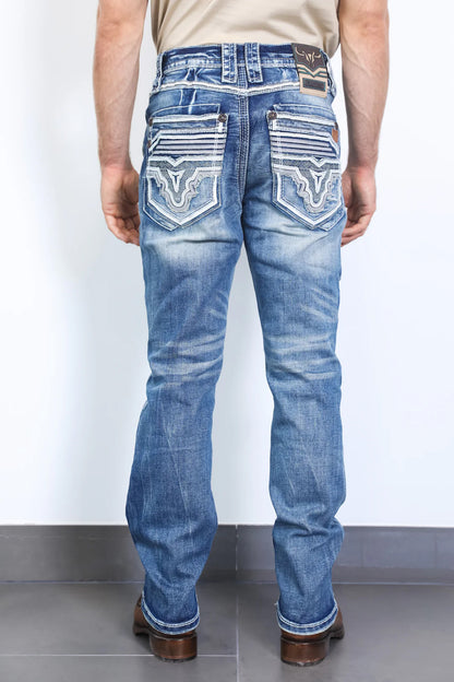 Holt Men's Indigo Slim Boot Cut Jeans